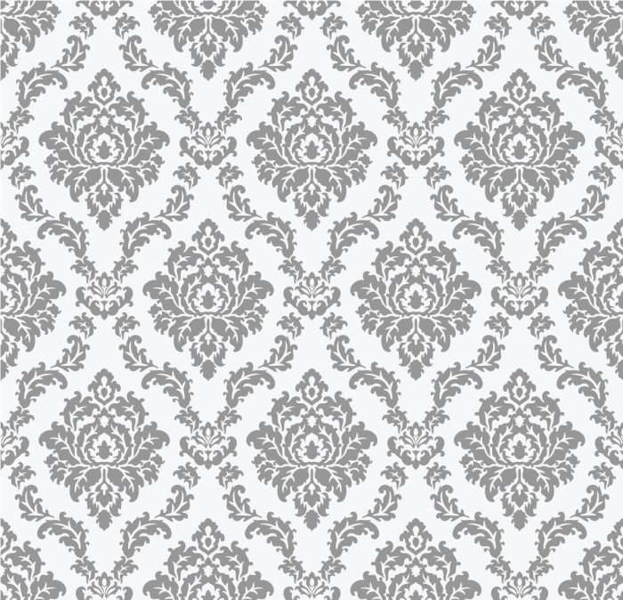 Vintage Decorative Grey Elegant Damask Wallpaper Pattern - Image 2