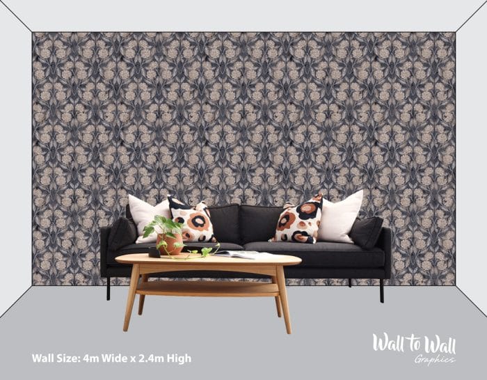 Decorative Textured Hand Drawn Floral Flowers Wallpaper Pattern - Image 2