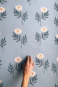 Wallpaper_Blue Floral_Paper Hands